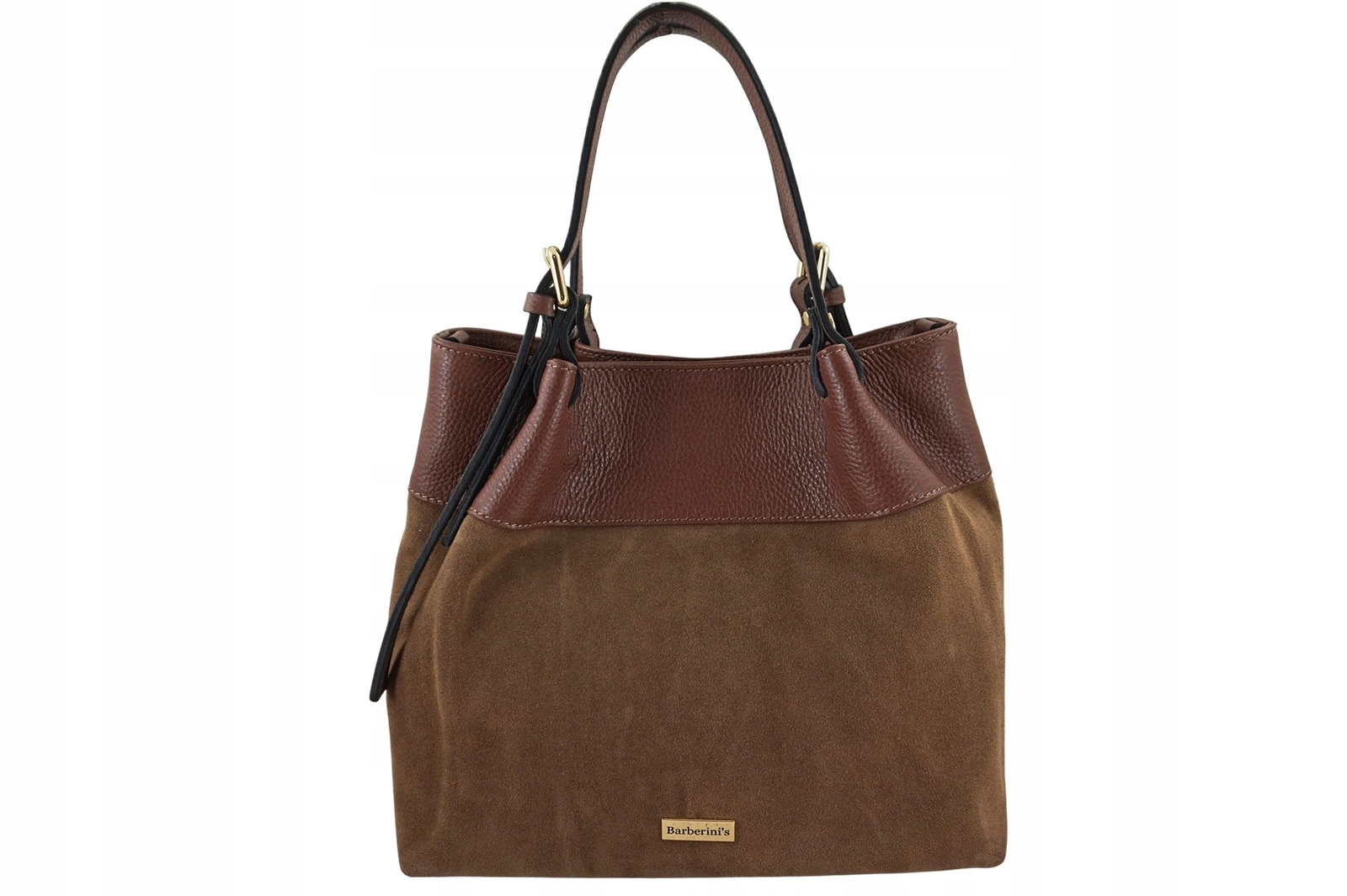 Elegantní dámská kabelka z přírodního semiše Hnědá