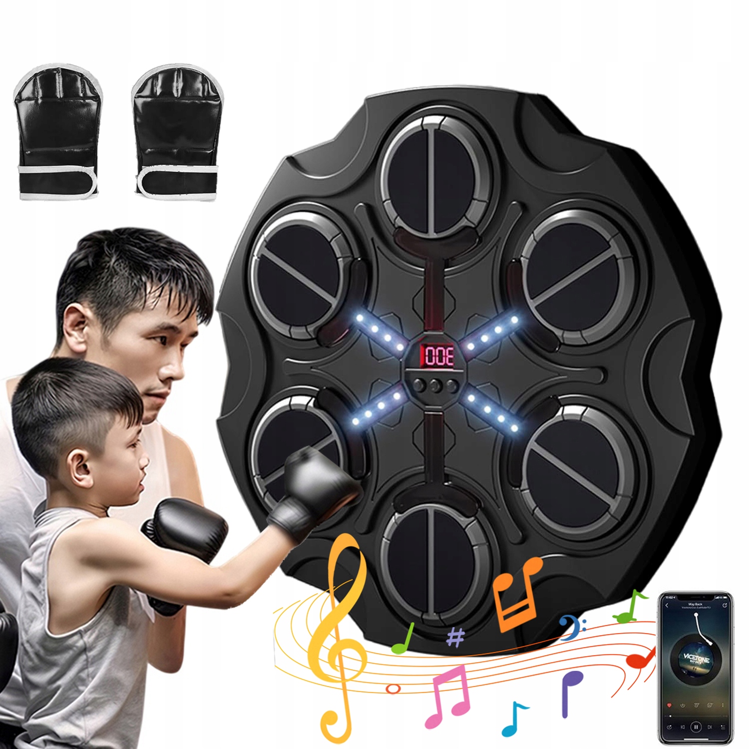 Stroj Trénink Hudební Boxovací Stěna Tréninkový Bluetooth 3 Režimy