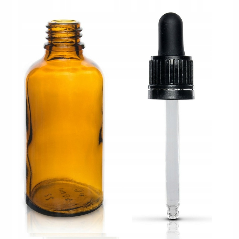 

Butelka Szklana Brązowa 50ml z Pipetą Czarną