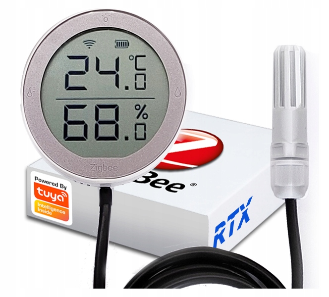 

Zewnętrzny sensor LCD Th -25 do 100 °C ZigBee Tuya