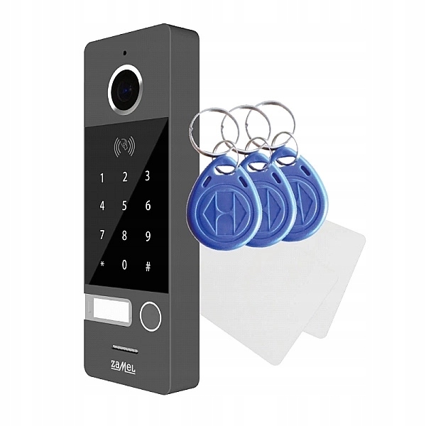 Vonkajší panel Jednorodinný Video s šifrovačom a čítačkou kariet Šedá