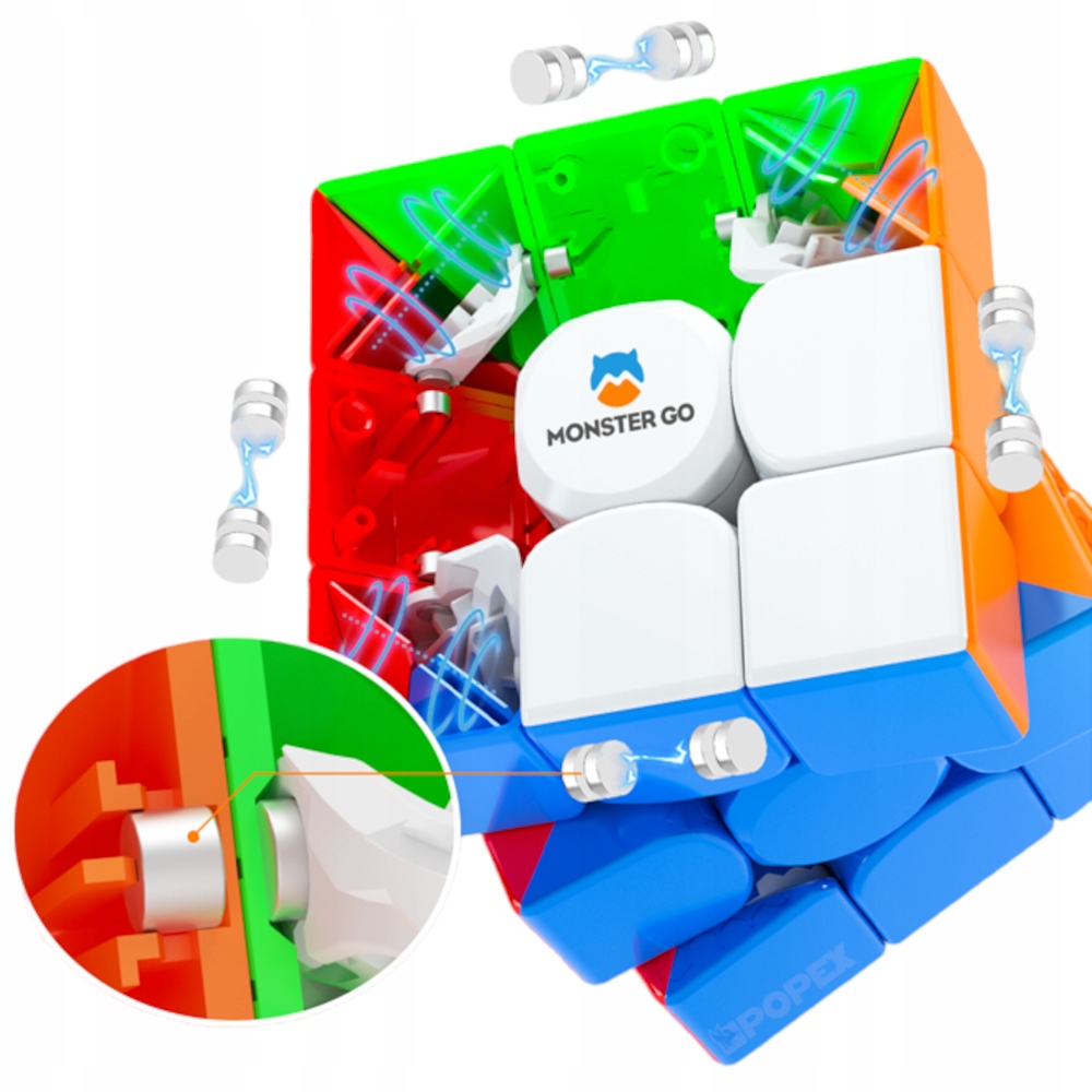 PROFESJONALNA KOSTKA 3x3 MAGNETYCZNA GAN MONSTER GO + PODSTAWKA + ALGORYTMY Płeć chłopcy dziewczynki