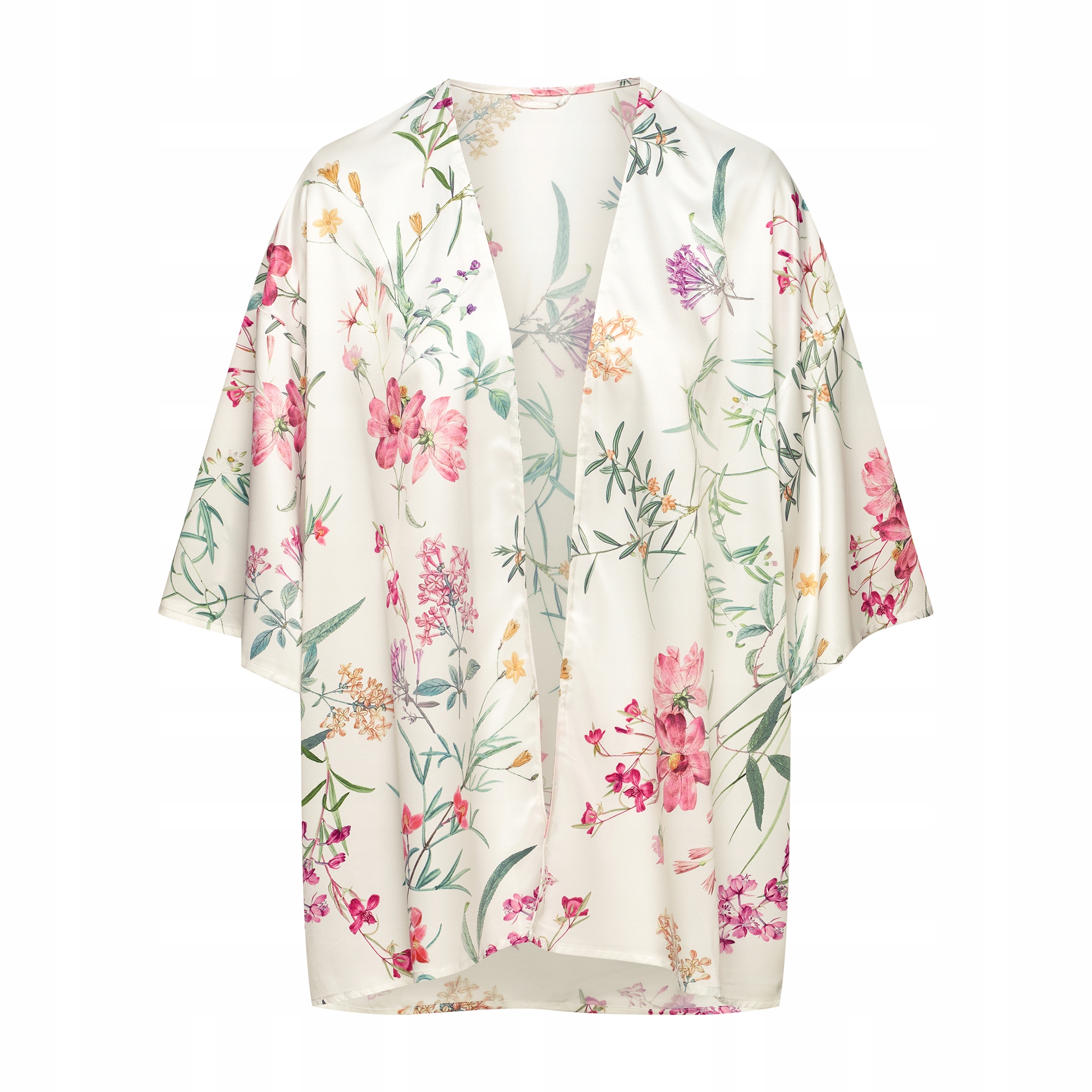 Krásný tenký Dámský Župan Ideální na léto! Květinový potisk S