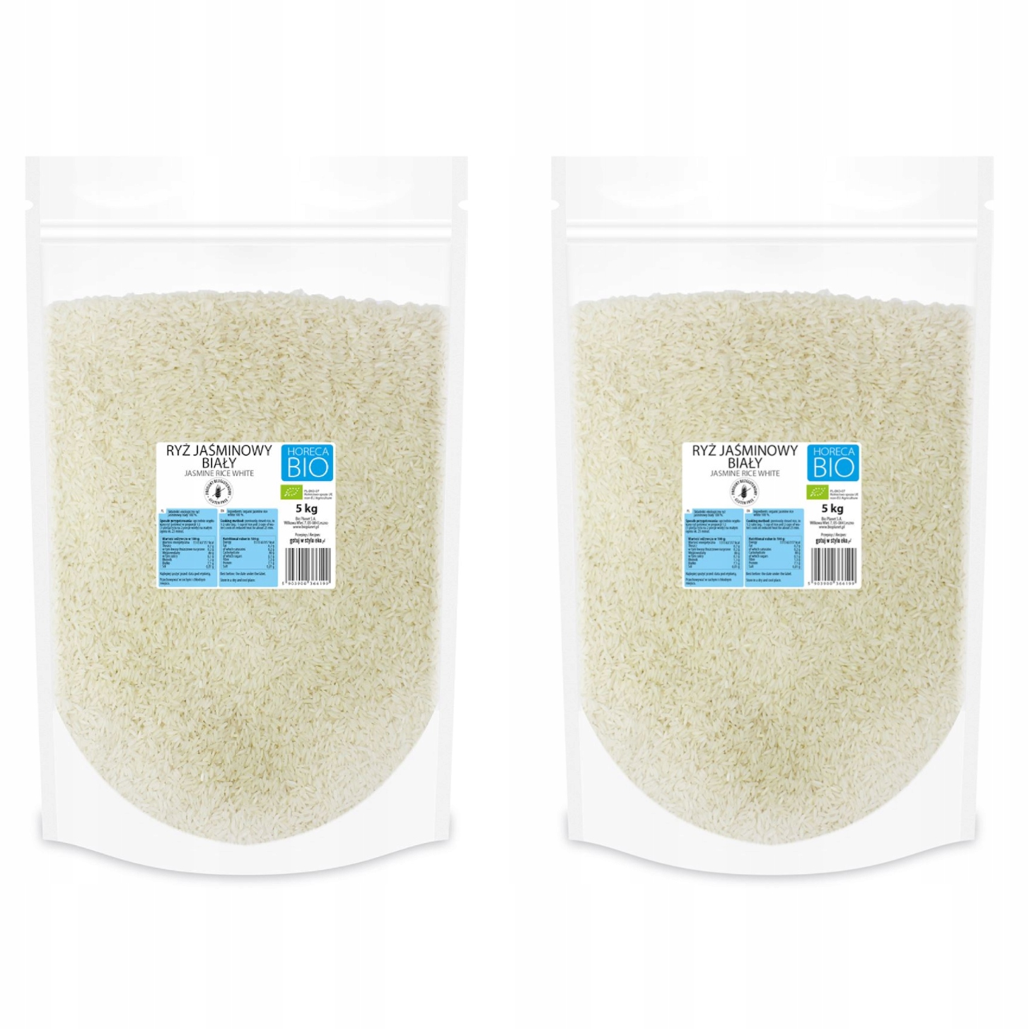 2x Ryż Jaśminowy Biały Bezglutenowy Bio 5 kg Horeca (bio Planet)