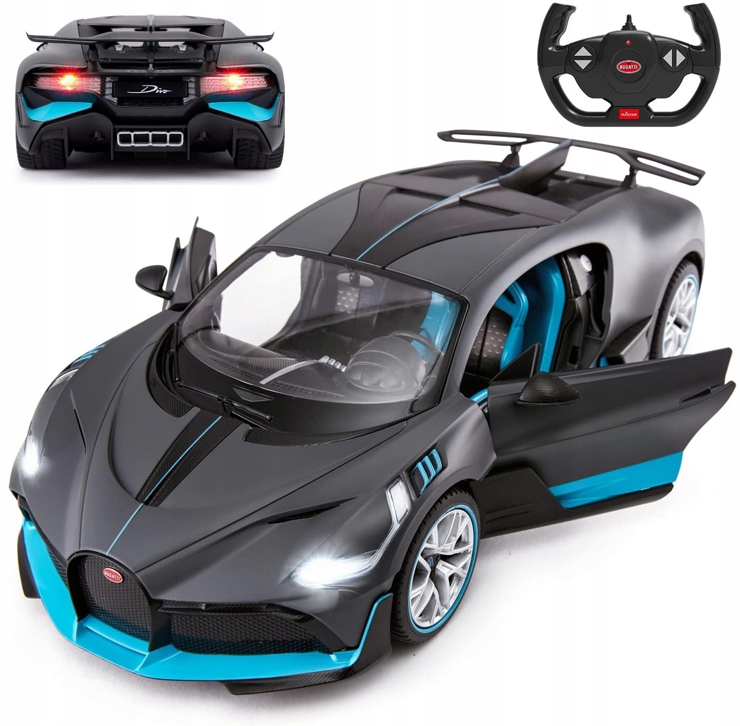 Auto Na Dálkové Ovládání Bugatti Divo Auto Rc Rastar Led Otevírací Dveře