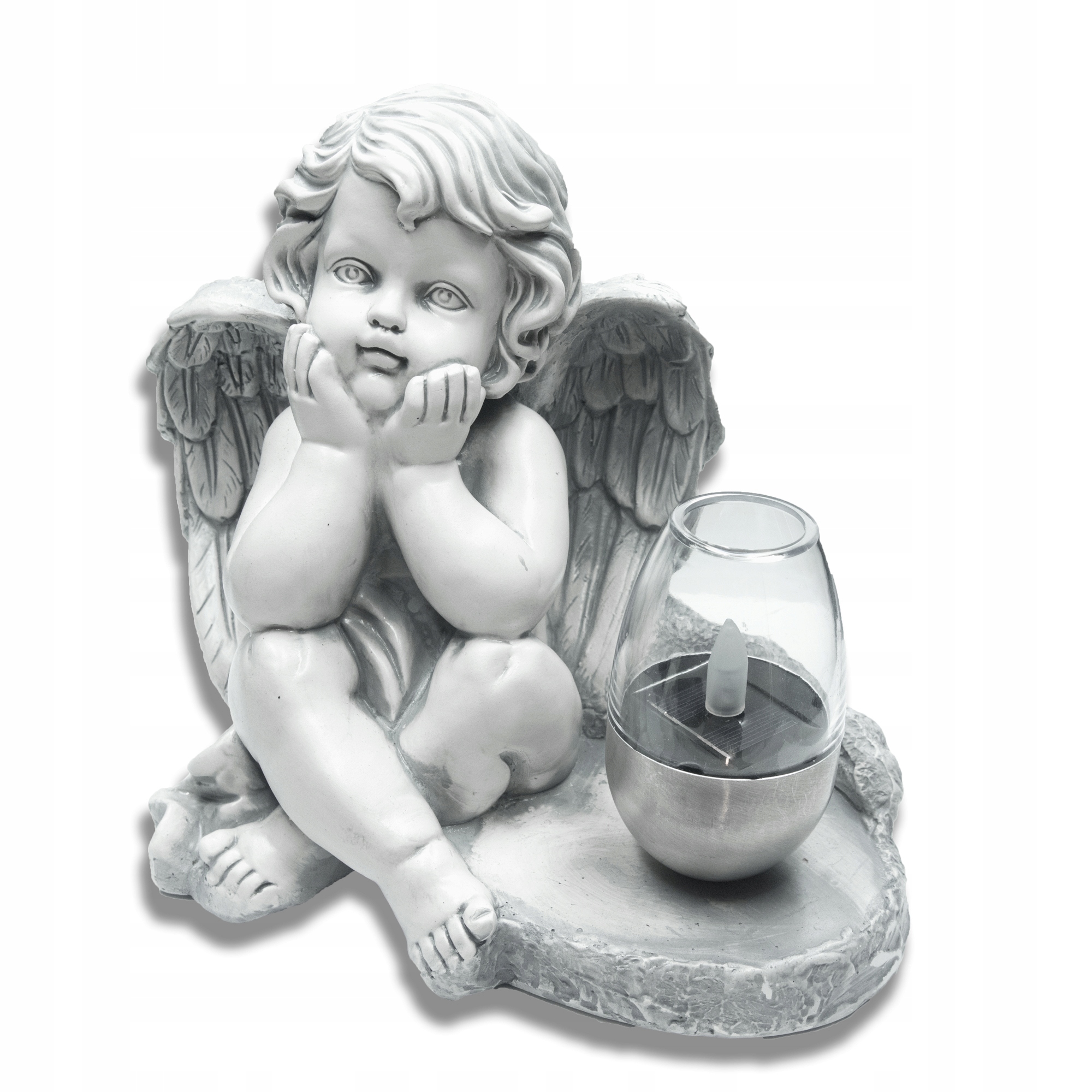 ZNICZ GIPSOWA FIGURKA NAGROBNA LAMPA SOLARNA LED Typ led