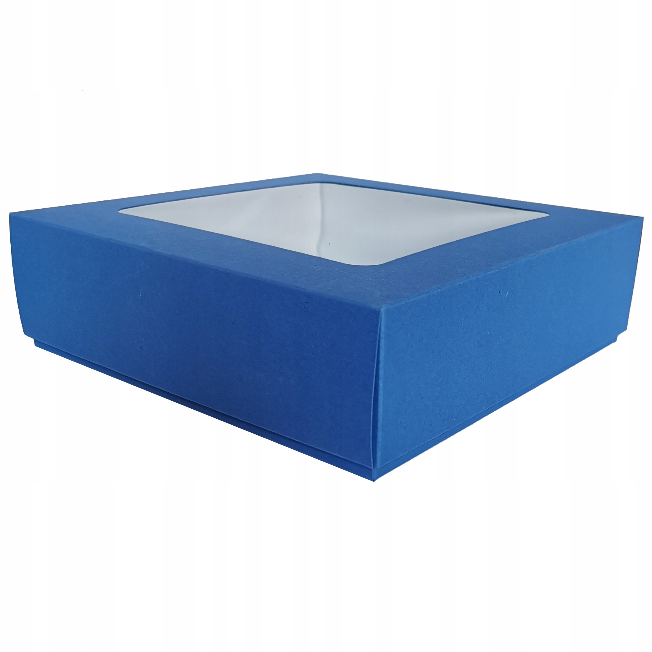 

Granatowe pudełko 20x20x6cm okienko