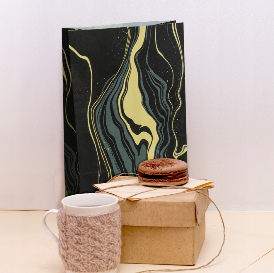 Torby papierowe klockowe MARMUR wzór EKO 10sz Głębokość produktu 8 cm