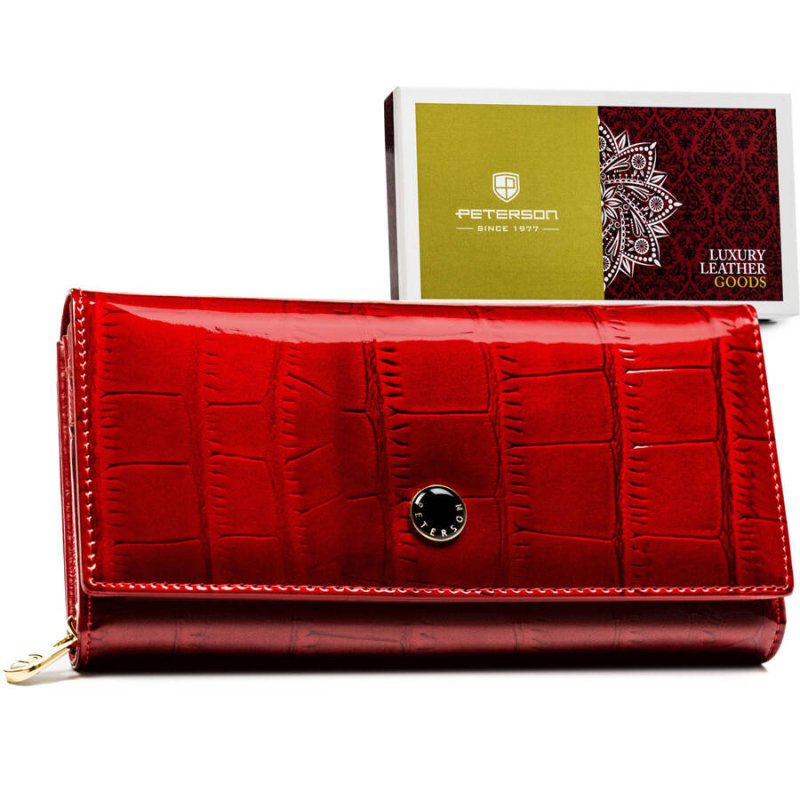 Elegantní dámská peněženka z přírodní kůže se zapínáním na zip Peterson