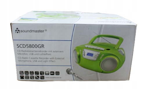 Soundmaster SCD5100BL boombox CD avec radio et lecteur cassette