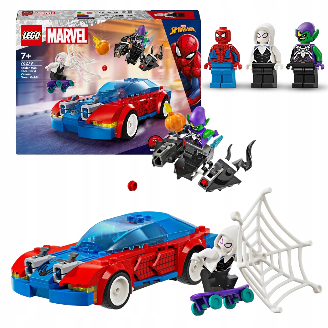 Lego Marvel 76279 Závodní auto Spider-Mana Zelený Goblin Ghost Síť