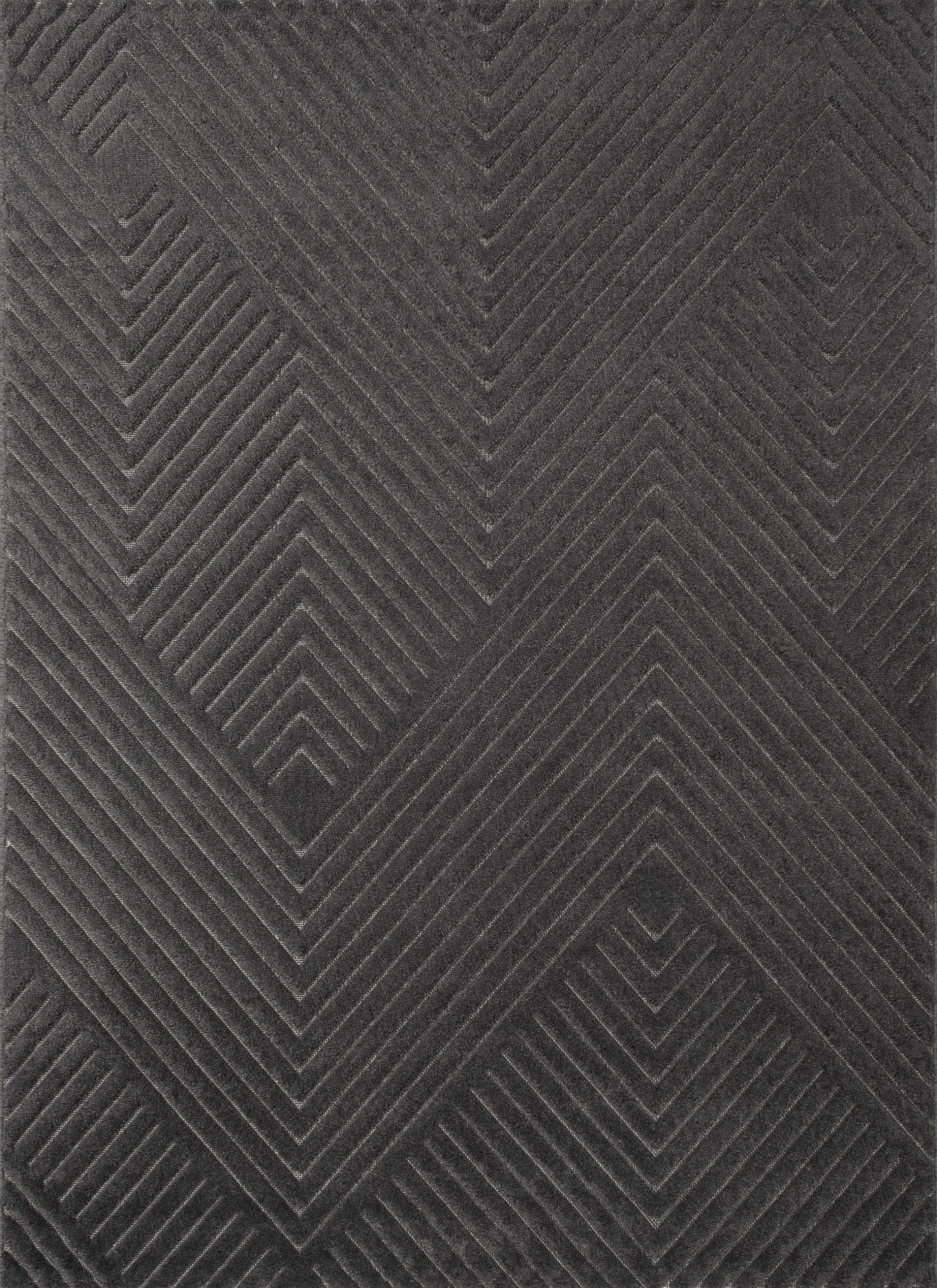 Koberec do obývačky 133 x 190 cm, grafitový, moderný vyrezávaný vzor, mäkký vlas