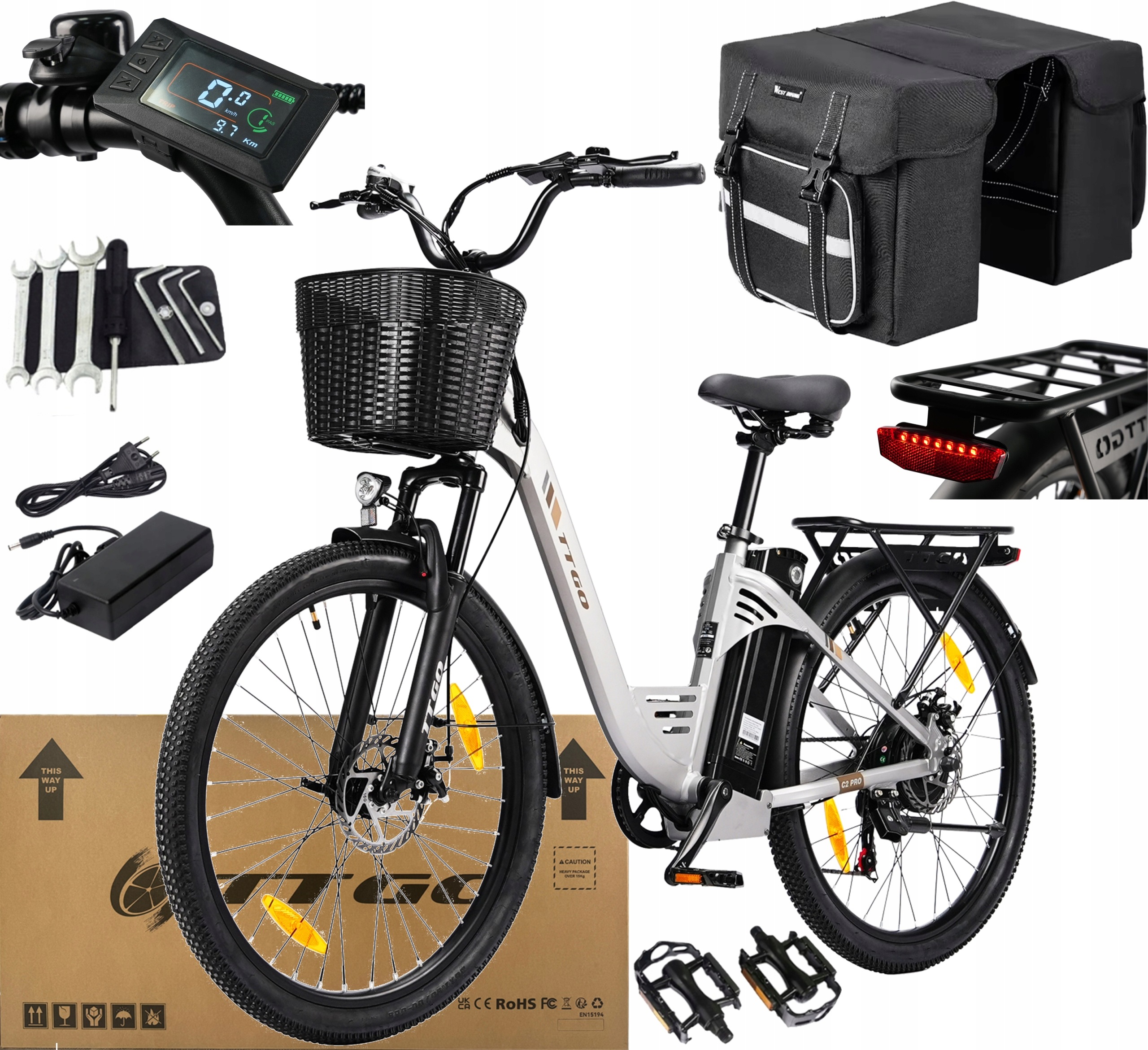 Elektrokolo Ttgo C2 Pro 250W 52NM 25KM/H 36V 18AH 120KM 26" Dárek