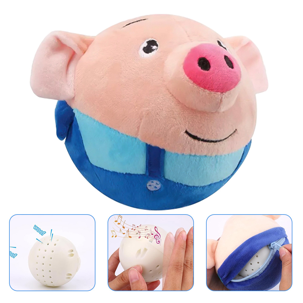 Levně Hračka Pro Psy Interaktivní Pružný Míček Skáče Plyšem Pro Domácnost