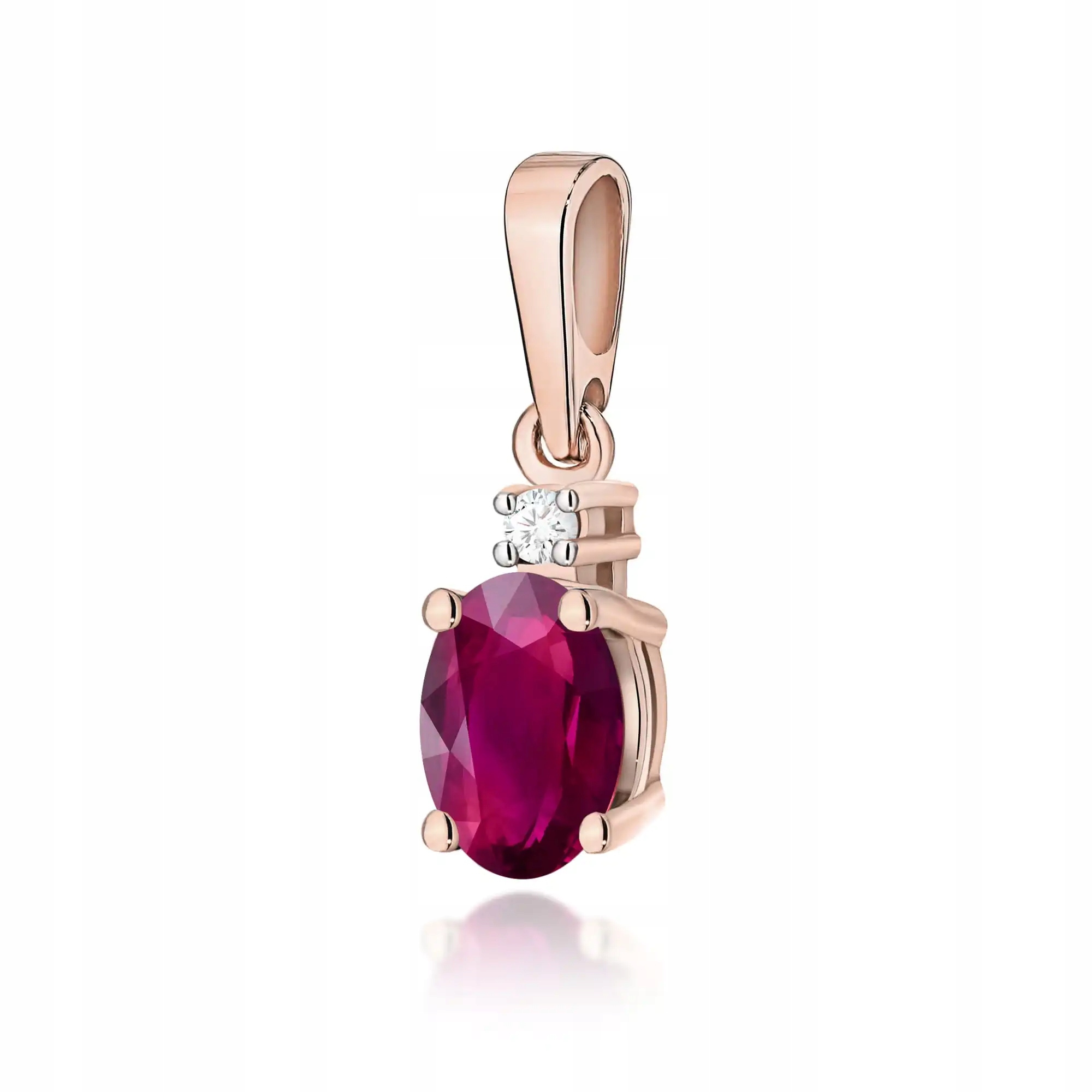 Dámský zlatý přívěsek 585 s rodolitem, růžové zlato, módní vzor jako dárek