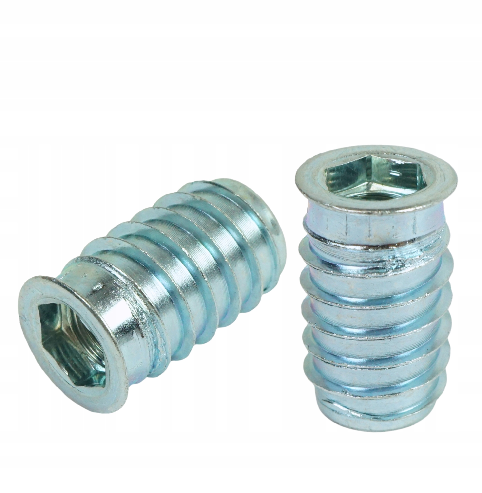 100x Mufa M8 x 24 mm wkręcana, wpustka meblowa do drewna, na klucz imbus 8 Długość 24 mm