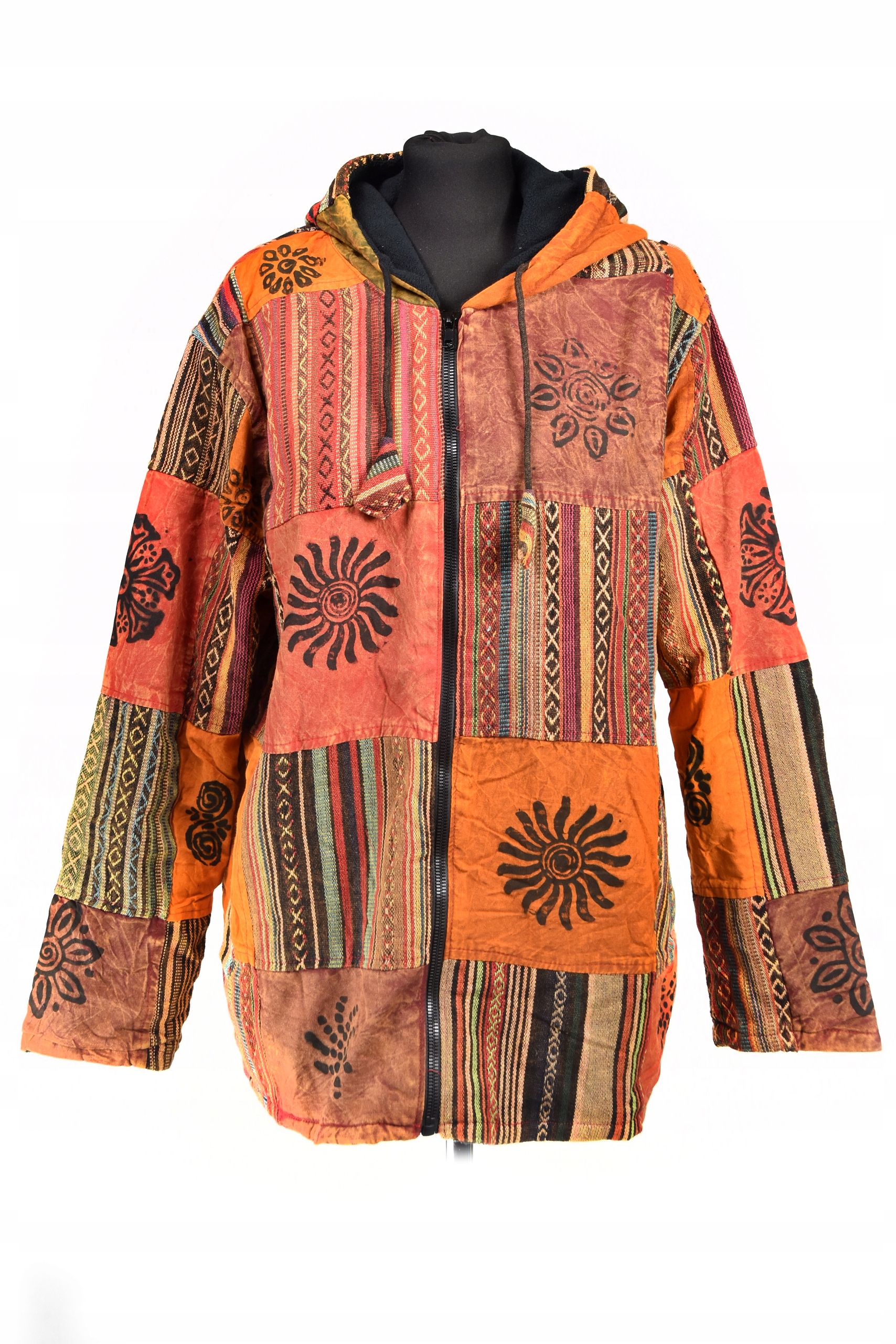 Mikina Gheri Etno patchwork Himalájská bavlna Umělecký fleece