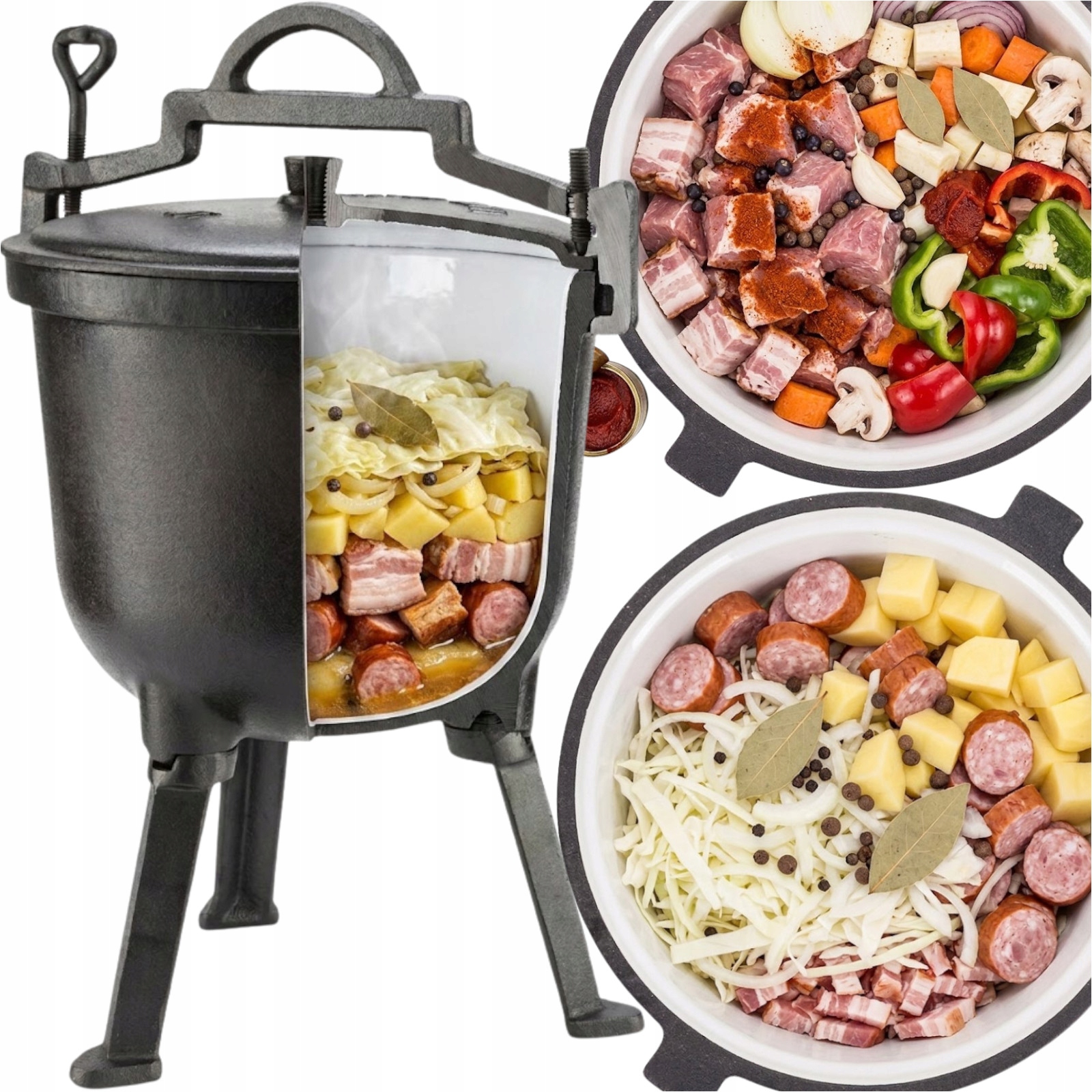 Litinový Hrnec S Smaltovanou Povrchovou Úpravou Bez Připálenin A Rzi