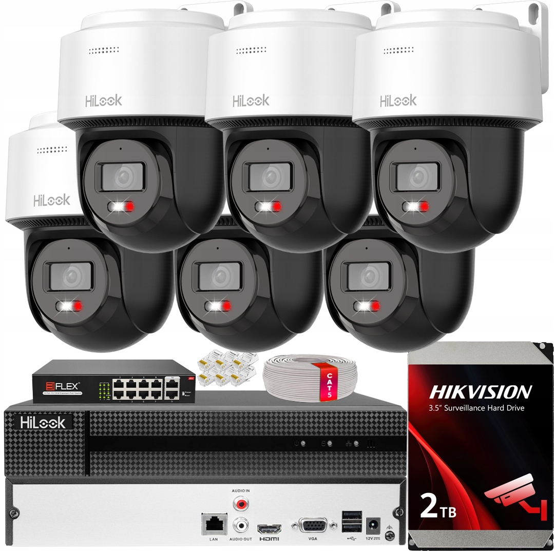 Sada monitorování Ip 6MPx 3K+ HiLook od společnosti Hikvision 6x PTZ-N6-P Aplikace