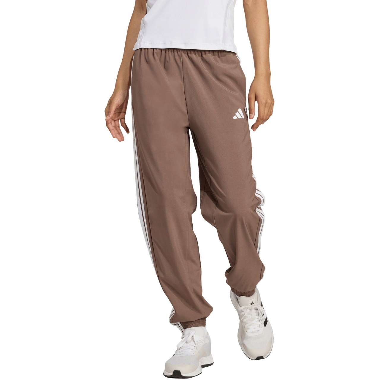 Dámské kalhoty adidas Train Essentials 3-Stripes Woven hnědé JY2168
