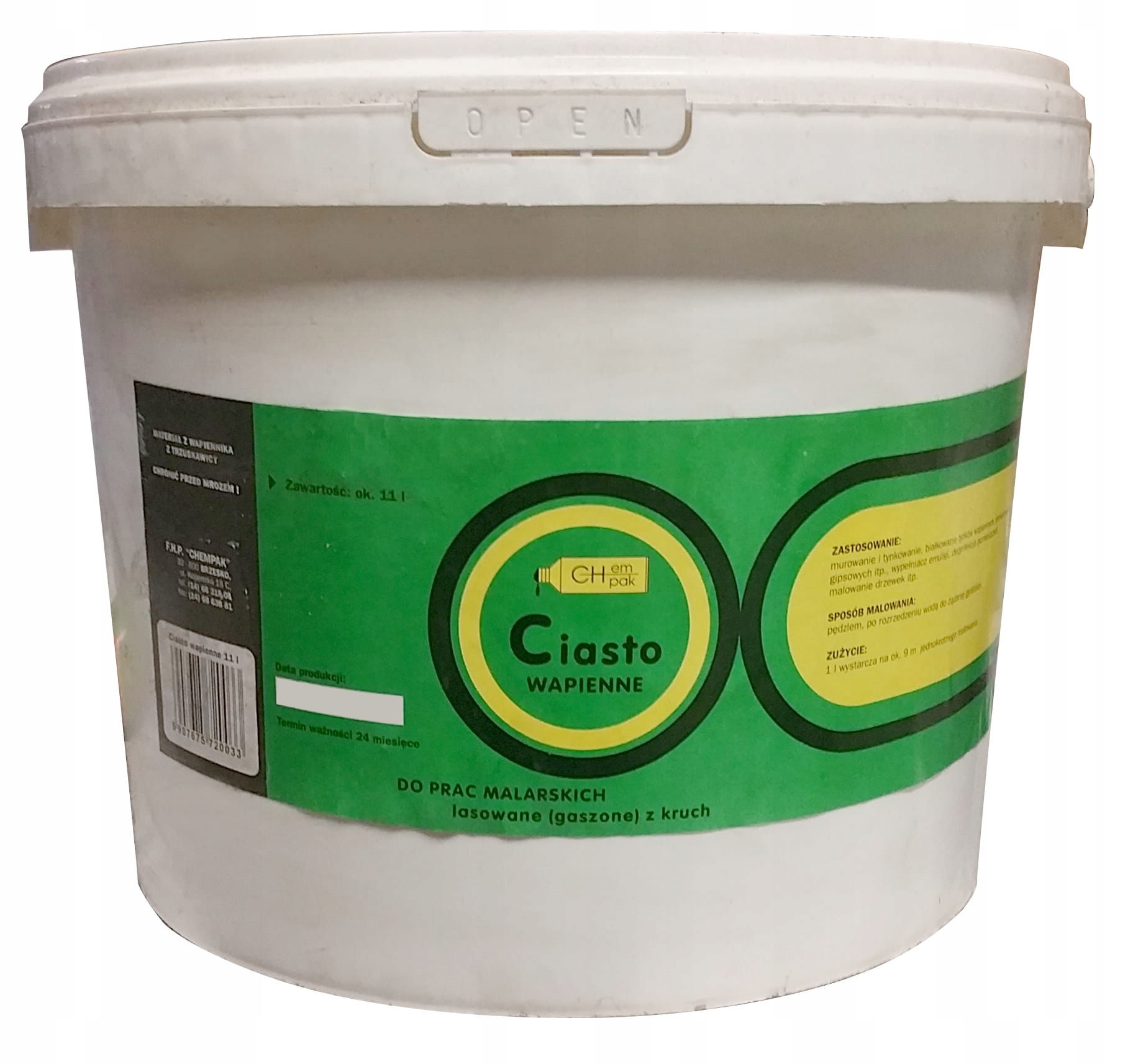 

Wapno Malarskie Ciasto Wapienne 4kg-3L