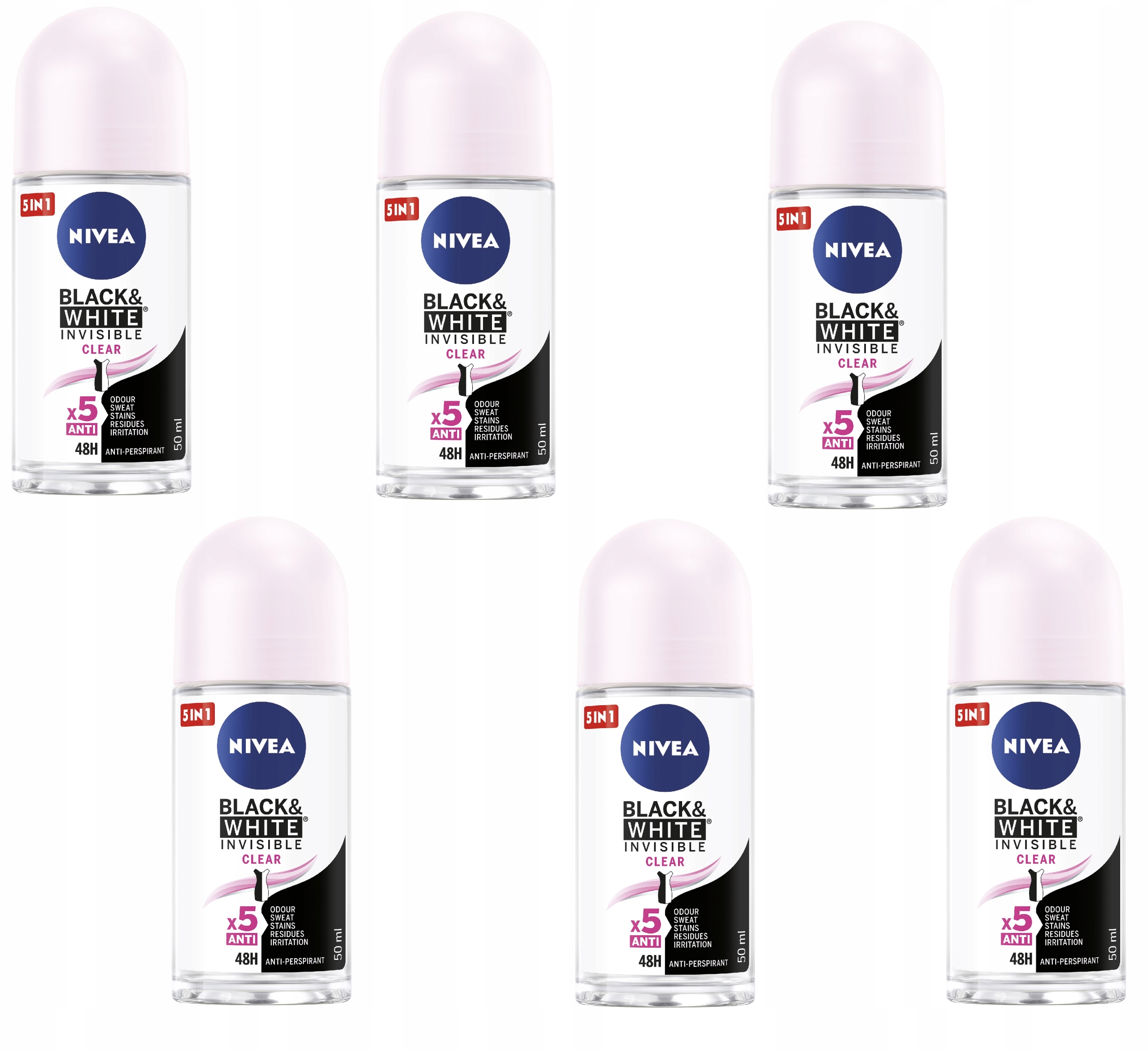 

Antyperspirant w kulce Nivea Black White zestaw x6