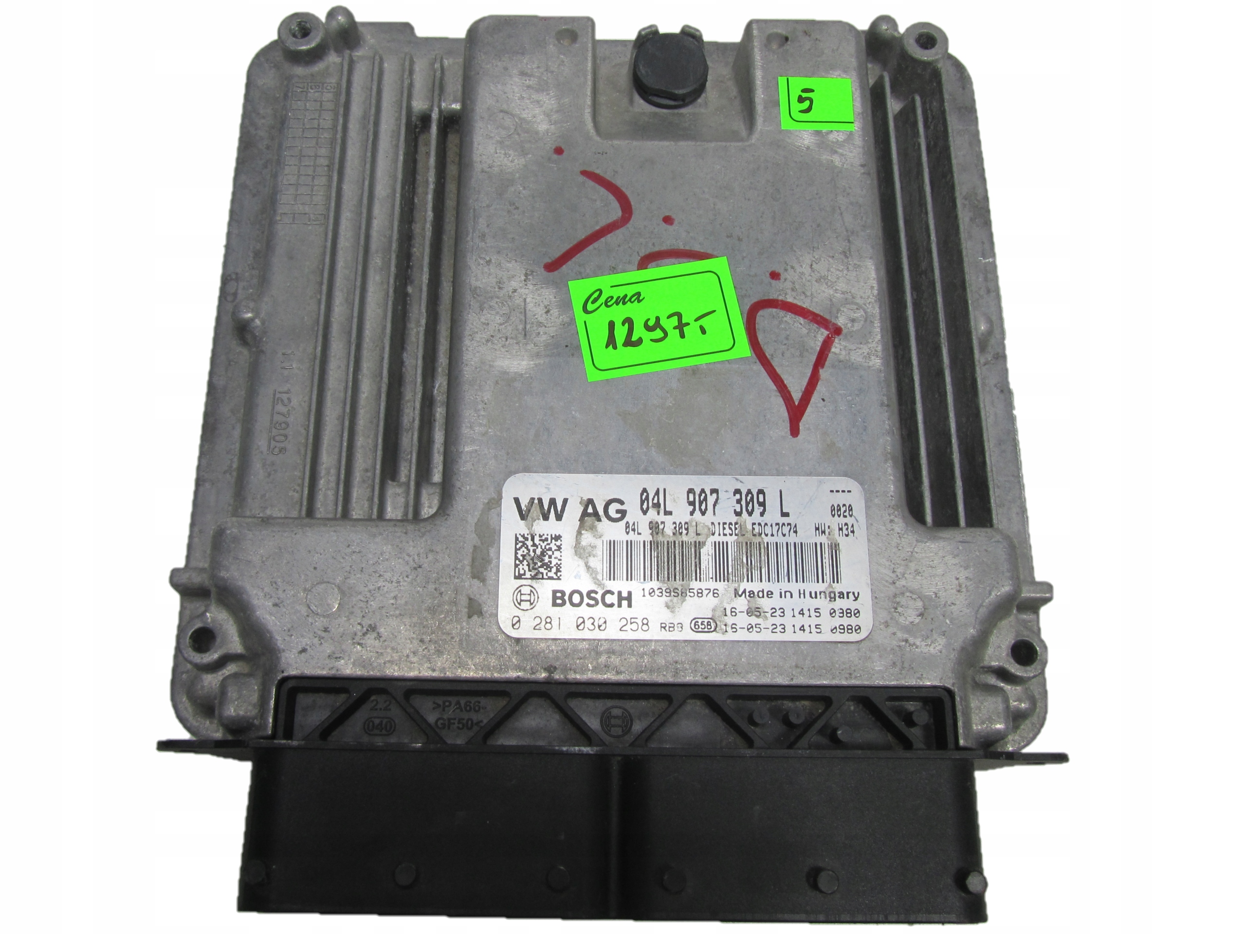 AUDI A4 2.0 TDI KOMPUTER STEROWNIK 0281030258 04L907309L - - GOTOWY