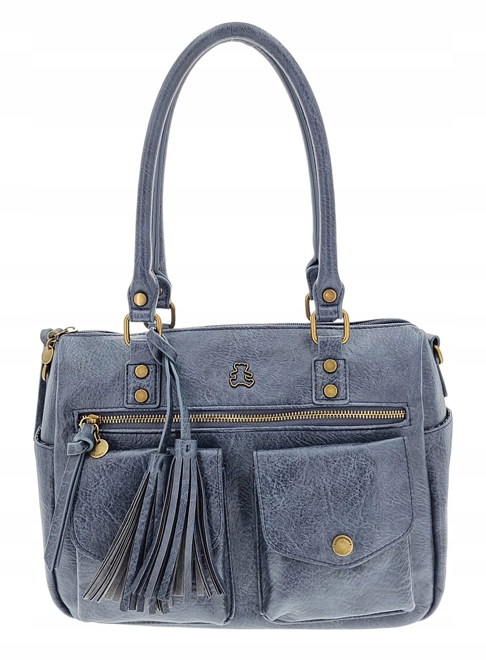 Niebieski kuferek damski z kieszonkami LULU CASTAGNETTE