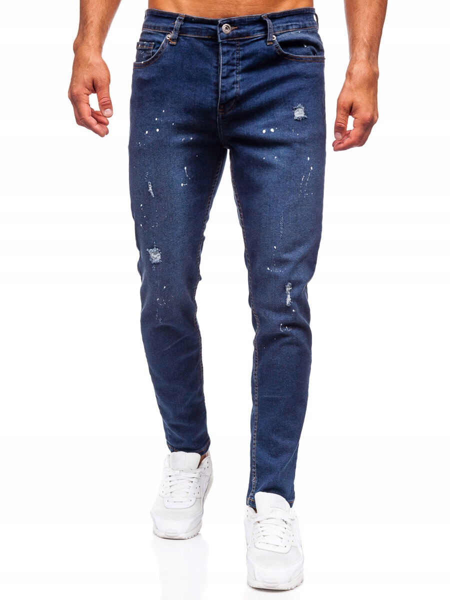Pánské Džínové Kalhoty Slim Fit Tmavě Modré 6571 DENLEY_36/XL