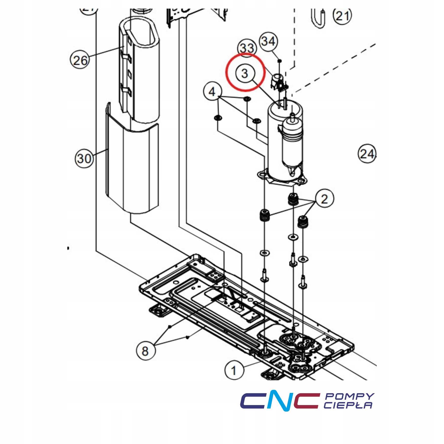Panasonic 9RD220XBC21 – Spr. rotacyjna (Variable Speed Rotary Compressor)
