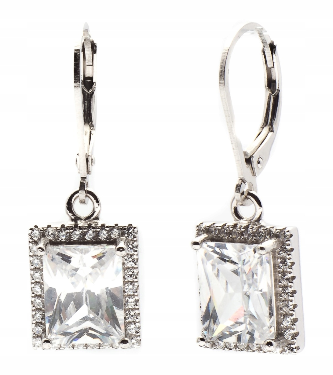 Závěsné Stříbrné Náušnice S Rhodiovanými Markýzami!