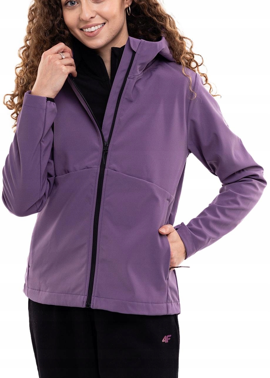 4F Dámská softshellová bunda s kapucí, rozepínatelná proti dešti, vel. S