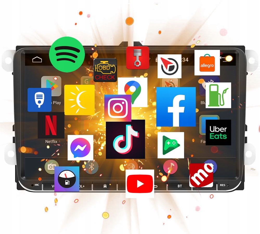 RADIO 9'' ANDROID GOLF VI 6 VW PASSAT B6 B7 Odtwarzane formaty plików .aac .ape .flac .mp3 .wav .wma