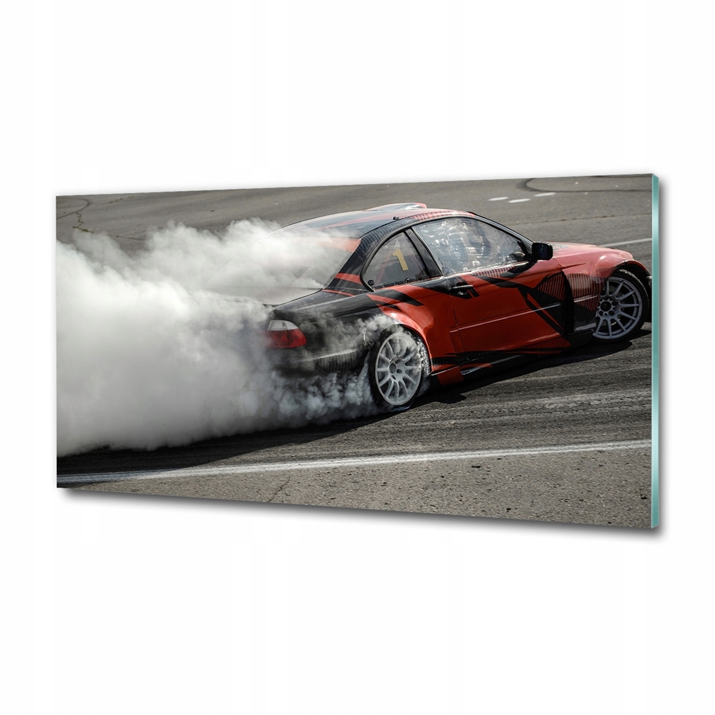 Sklenený obraz do obývačky veľká driftovacia dráha