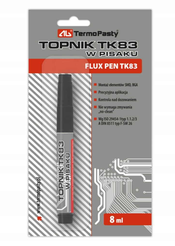Topnik do lutowania SMD BGA TK83 pisak 8ml Pojemność 8 ml