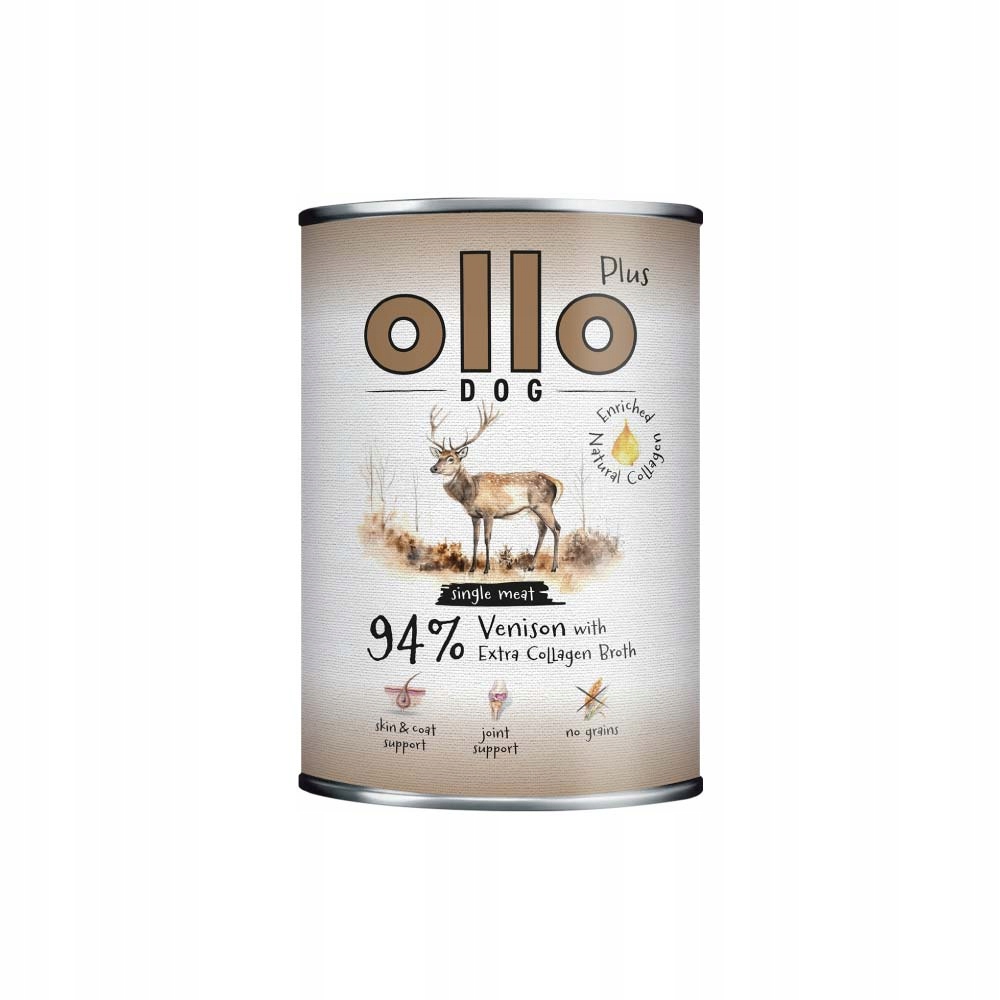 Karma dla psa Ollo Plus Kolagen jeleń 24 x 400g