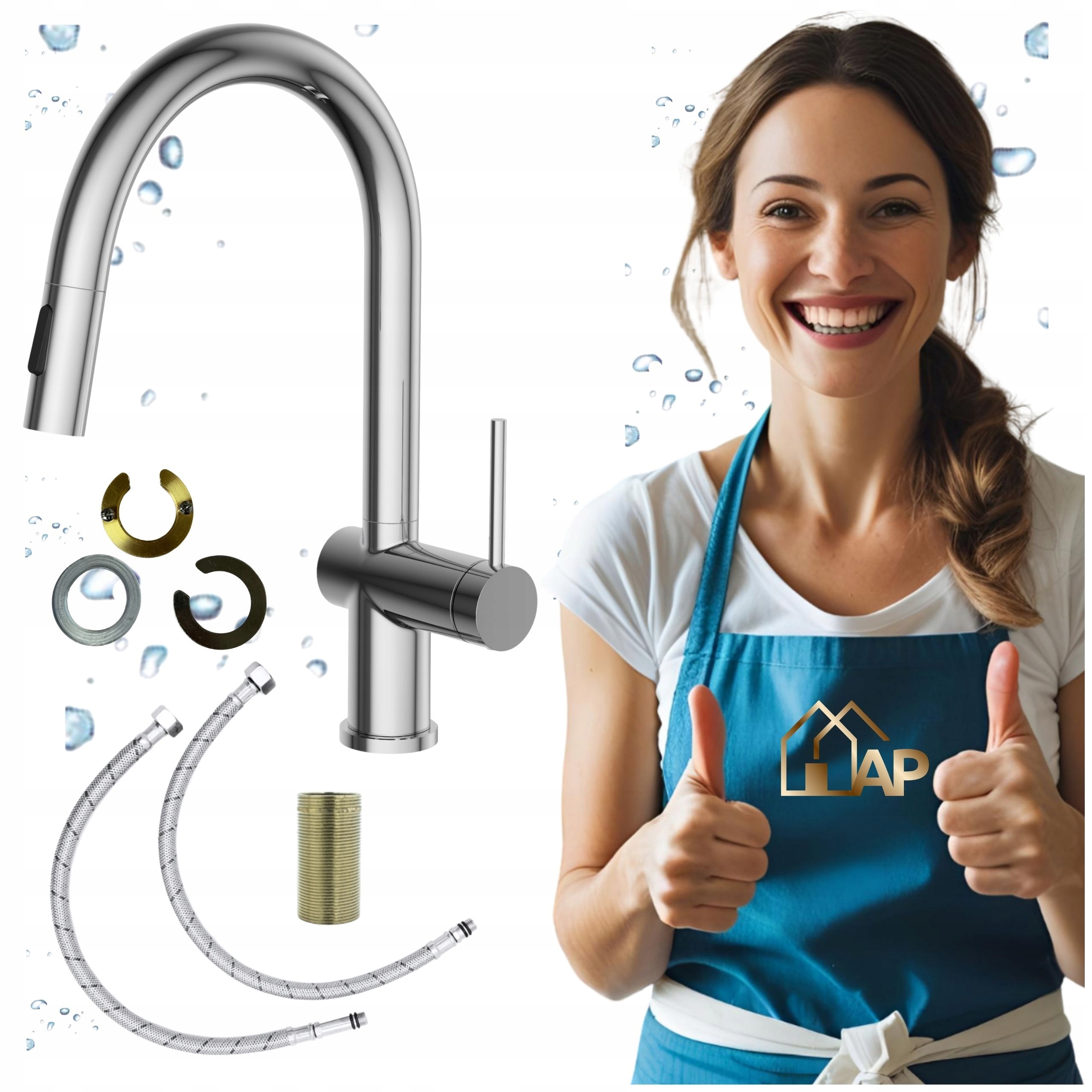 Kuchyňská stojánková baterie s výsuvným výtokem Chrom Kuchyňský kohout do dřezu