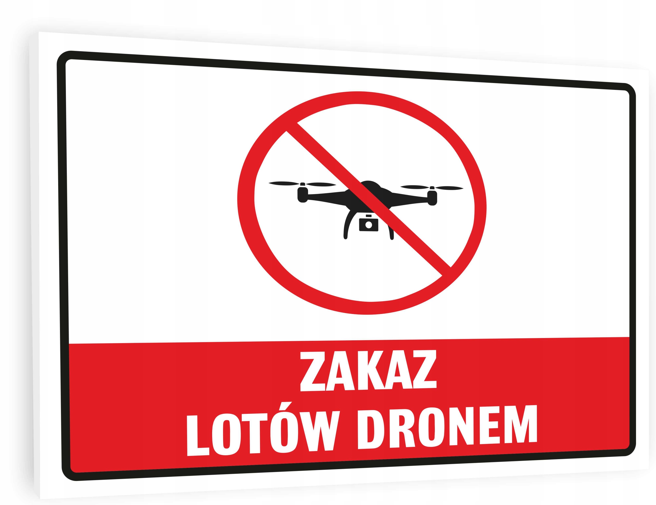 

Tabliczka Zakaz Lotów Dronem/ Dronami Znak