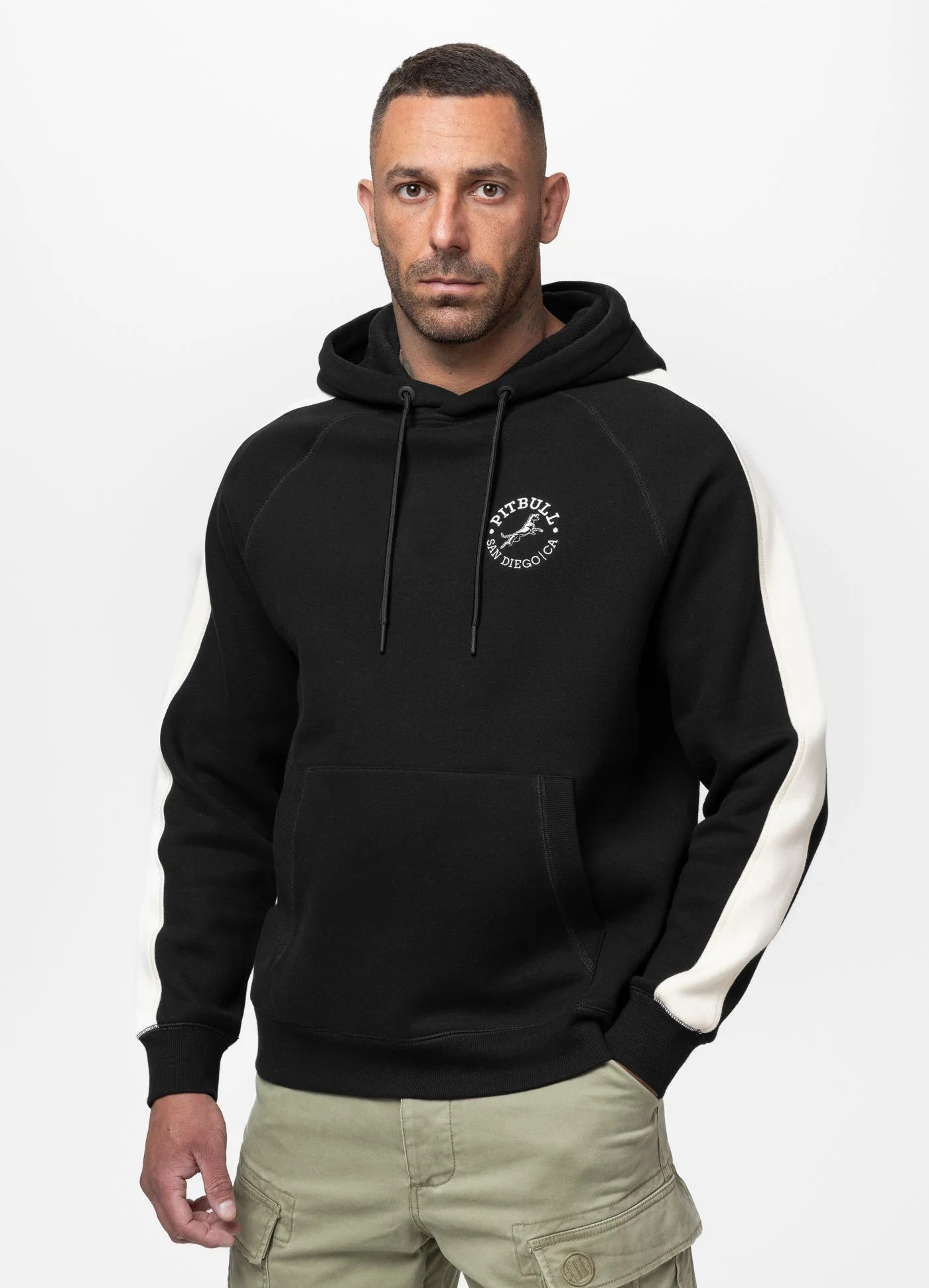 Pánská Mikina S Kapucí Pit Bull West Coast San Diego Ca Černá S