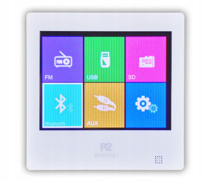 Mrp 2181 nástenný prehrávač s zosilňovačom, rádio, Bluetooth, biely P2
