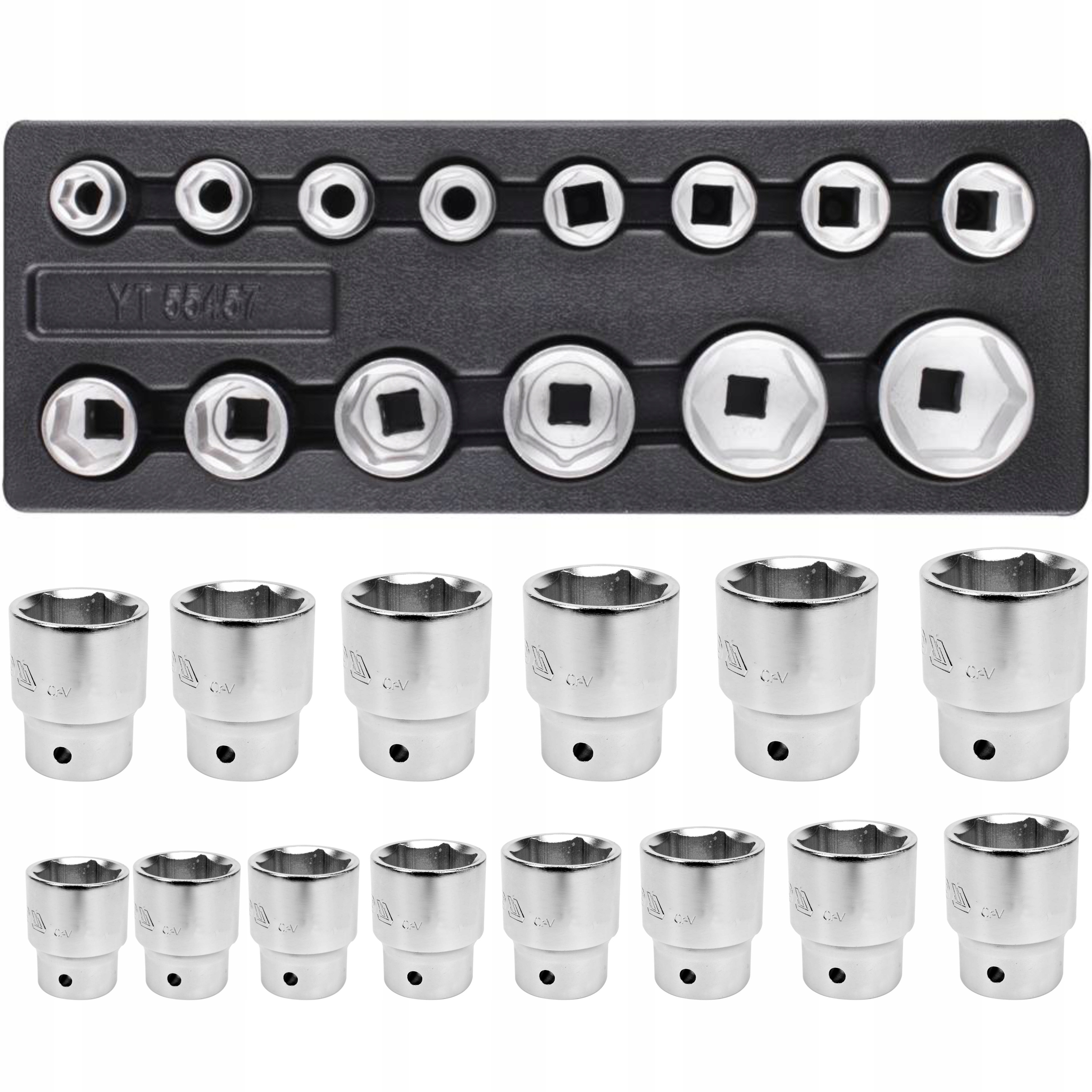 YATO WKŁADKA WKŁAD DO SZUFLADY ZESTAW NASADEK 3/4 14 CZĘŚCI YT-55457 Wyposażenie w zestawie Tak