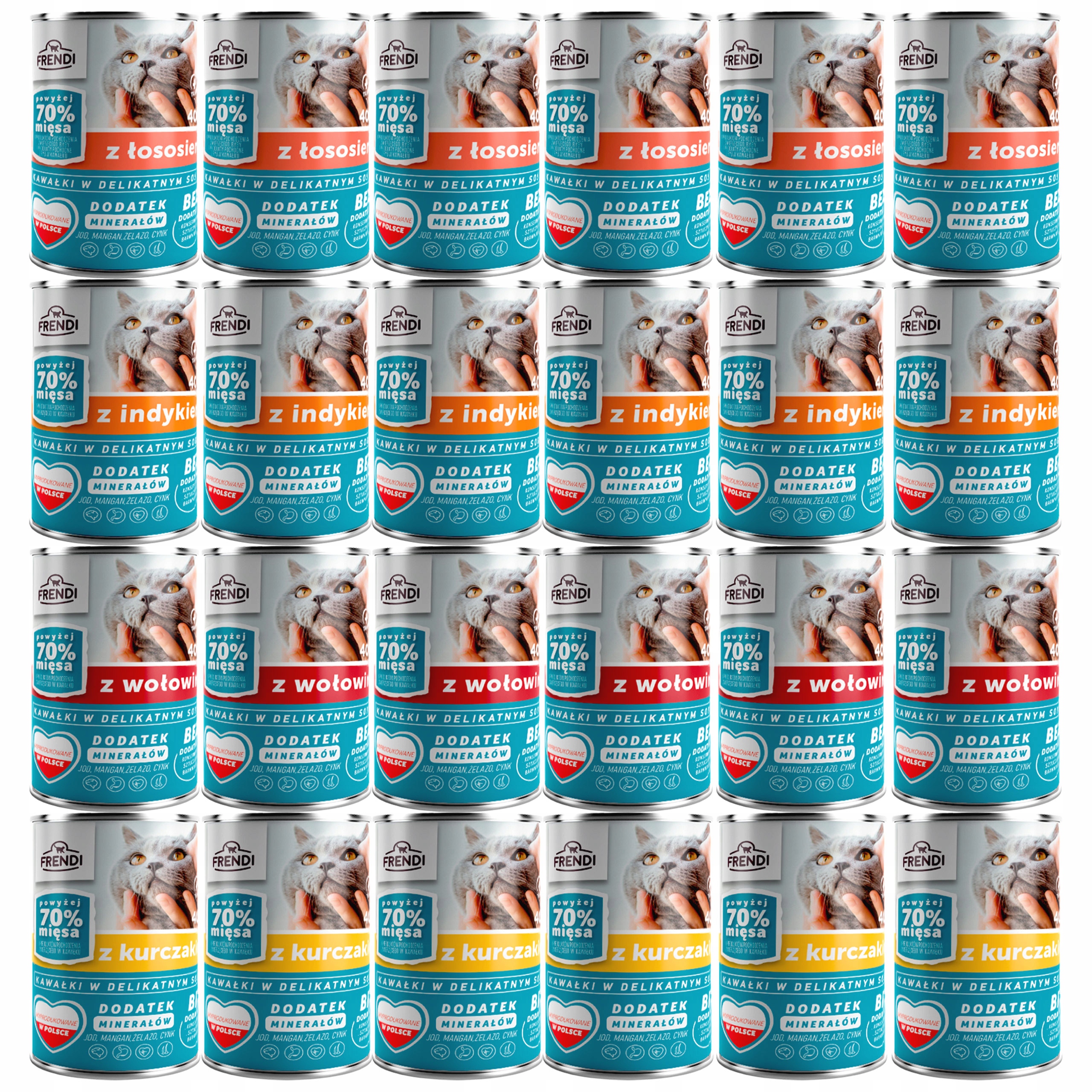 Levně Frendi Plechovka krmivo mokrá pro kočky mix chutí 24 x 400 g