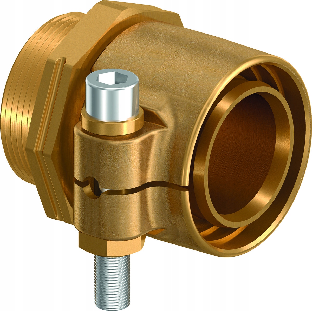 Złączka mosiężna skręcana Wipex 90x8.2-GZ3" gwint zewnętrzny, PN6 SDR11,