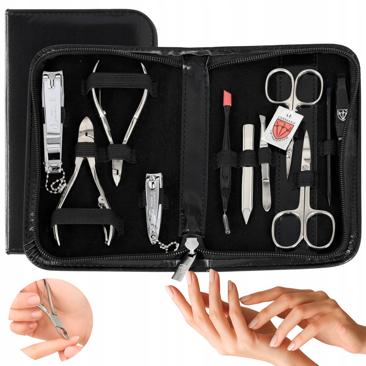 Sada na nehty Solingen F manikúra pedikúra příslušenství kleštičky pinzeta