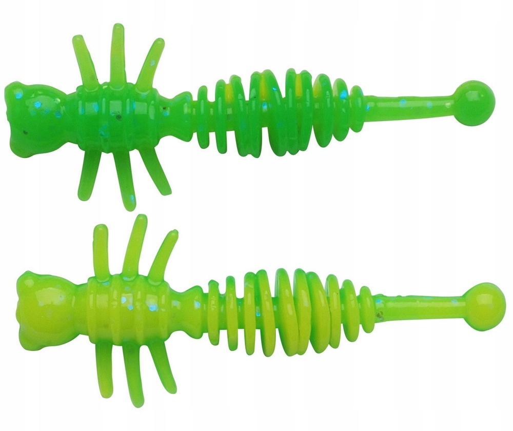 Berkley PowerBait Larvae 5,5cm Spring Green Sunshine Yellow Op12szt/1621125