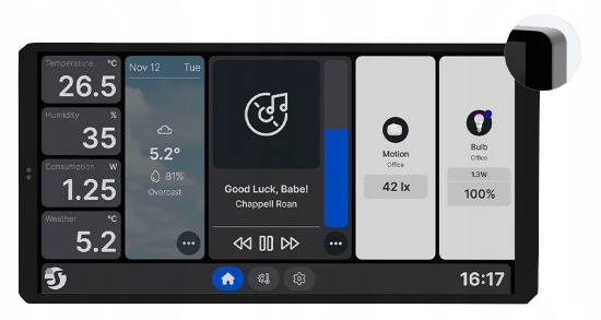 Podwójny panel sterowania Shelly Wall Display X2 WiFi/ Blu (biały)