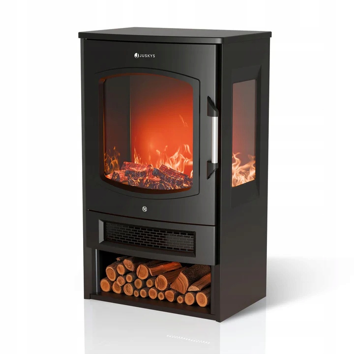 Elektryczny kominek 1800 W – czarny