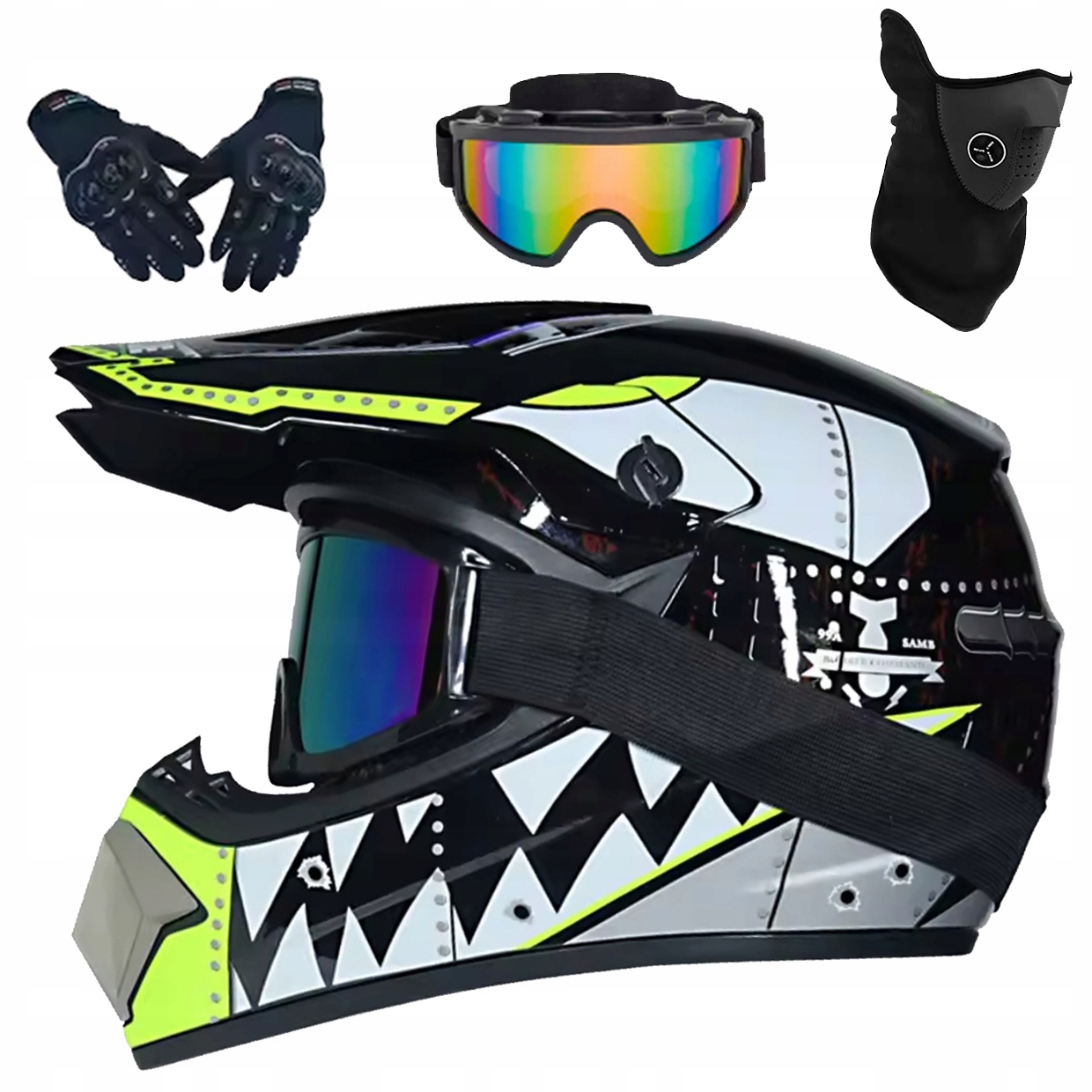 Helma Na Elektrickou Koloběžku Cross Enduro Quad Bmx Helma Brýle Rukavice L