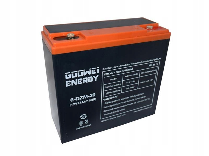 Trakční olověný akumulátor 12V 24Ah Goowei Energy 6-DZM-20 Pb