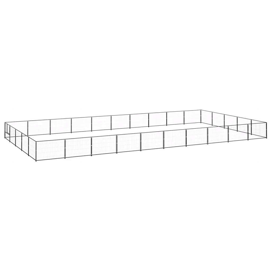 Levně Kotec pro psa, černá, 50 m², ocelová